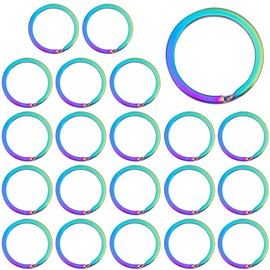 Rainbow Key Rings Flat 20 Pieces 25 mm Key Ring Round, House Keys Split Rings Small Car Keys Rings Metal Key Ring Accessories Round Key Rings for Keys and Crafts, Coloured