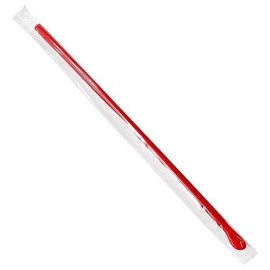 Specialty HD Straws Individually Wrapped Red Spoon Straws 10 Inch Length 12mm (Set of 1000)