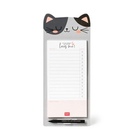 Legami - Magnetic Notepad, Forget It Not, 11 x 26 cm, FSC® Certified Paper, 80 g/m² Paper, Hard Cover, Magnetic Base, Kitten Motif, 60 Removable Sheets