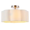 Newrays 3-Light Semi Flush Mount Ceiling Light Fixture, White Fabric