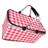 Picnic Basket Foldable Oxford Cloth Insulated Storage Basket with Check