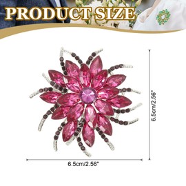 PATIKIL Rhinestone Flower Brooch Pin, Vintage Crystal Flower Lapel Pin for Women Wedding Party Birthday Dance Banquet Dress Clothes Hat Bag Decoration, Purple