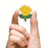 12 Pcs Yellow Rose Pins Bulk 1.2",Valentine's Day Flower Enamel