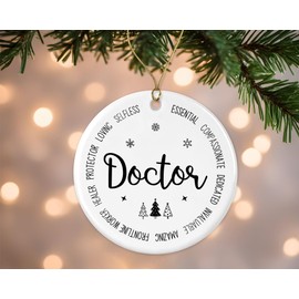 Descriptive Doctor Ornament - Best Ever Christmas Ornament - Xmas Keepsake Gift from Colleague - New Ornament Gift - Retirement Gift Printed on Both Sides
