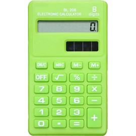 1Pc Green Basic Standard Calculators Mini Digital Desktop Calculator with 8-Digit LCD Display, Battery Solar Power Smart Calculator Pocket Size for Home School for Basic Office Calculators Products