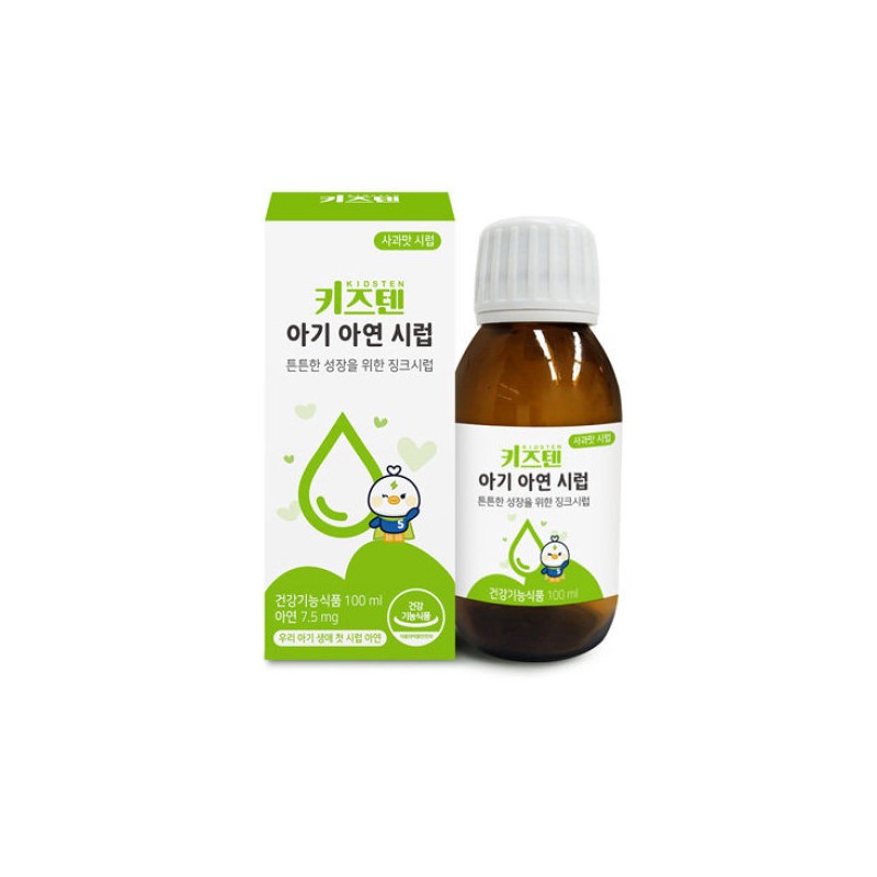Kids10 키즈텐 아기 아연 징크시럽 사과맛 100ml x 4박스 Kids