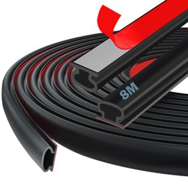 Ezitruz Türdichtung Selbstklebend 8M, Gummidichtung Selbstklebend Schwarz, Türrahmen Fenster Haustür Dichtung, Dichtungsband Zugluftstopper, Lärmschutz,Energieeffizienz, Wetterfest