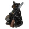 Western Rustic Hunter Black Bear Holding Shotgun And Mallard Duck