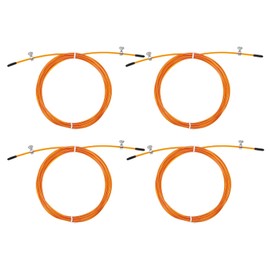 PATIKIL 10Ft Speed Jump Rope Replacement Cable, 4 Pcs 2.5mm Professional Skipping Rope Steel Wire Replace for High Speed Jump Ropes, Orange