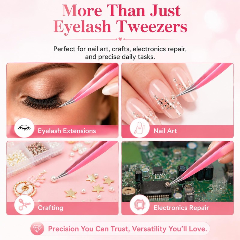 Eyelash Extension Tweezers,lash Tweezers,Eyelash Tweezers,Pack of 2