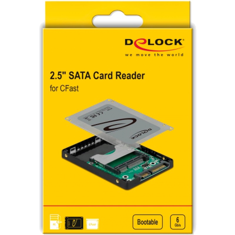 Delock 2.5 inch SATA card reader for CFast memory cards