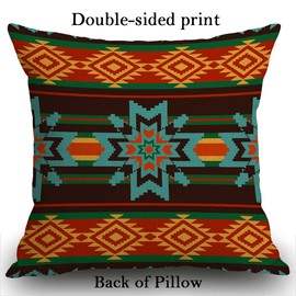 Smooffly Abstract ethnic pattern Cushion Cover, American Southwest Print Throw Pillow Case Home Decorative for Men/Women Living Room Bedroom Sofa Chair 18X18 Inch Pillowcase 45X45cm