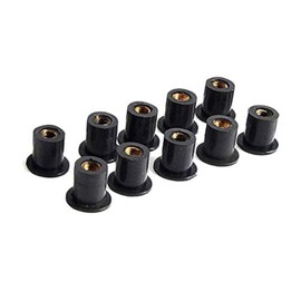 Motobiker 10PCS M5 Well Nuts Fairing Fasteners Windshield Motorcycle Accessories Screws Rubber and Steel Parts Windscreen Nuts Compatible with Suzuki Honda Yamaha Kawasaki 90111-kw3-003