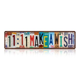 Vintage 11:11 Make A Wish Wall Decor Street Signs Home Bar Coffee Metal Tin Signs 16 x 4 Inches