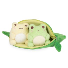 Cuddle Barn PlushGoals - Edawawa Kawaii Cute Soft Green Edamame Frog Plush Toy, 13 inches