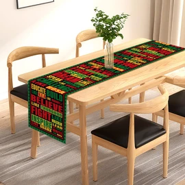 Black History Month Table Runner Juneteenth Afro African American Decoration Fireplace Kitchen Dining Room Home Decor