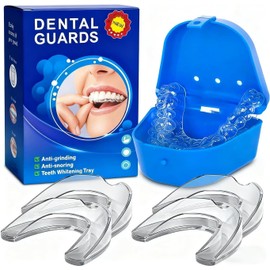 Grinding Splint for Night, Used for Reduces Tooth Splint Grinding, Protects Enamel, Effective Snoring Stop, Malleable Tooth Splint Against Bruxism, Reusable, Pack of 4, 2 Sizes