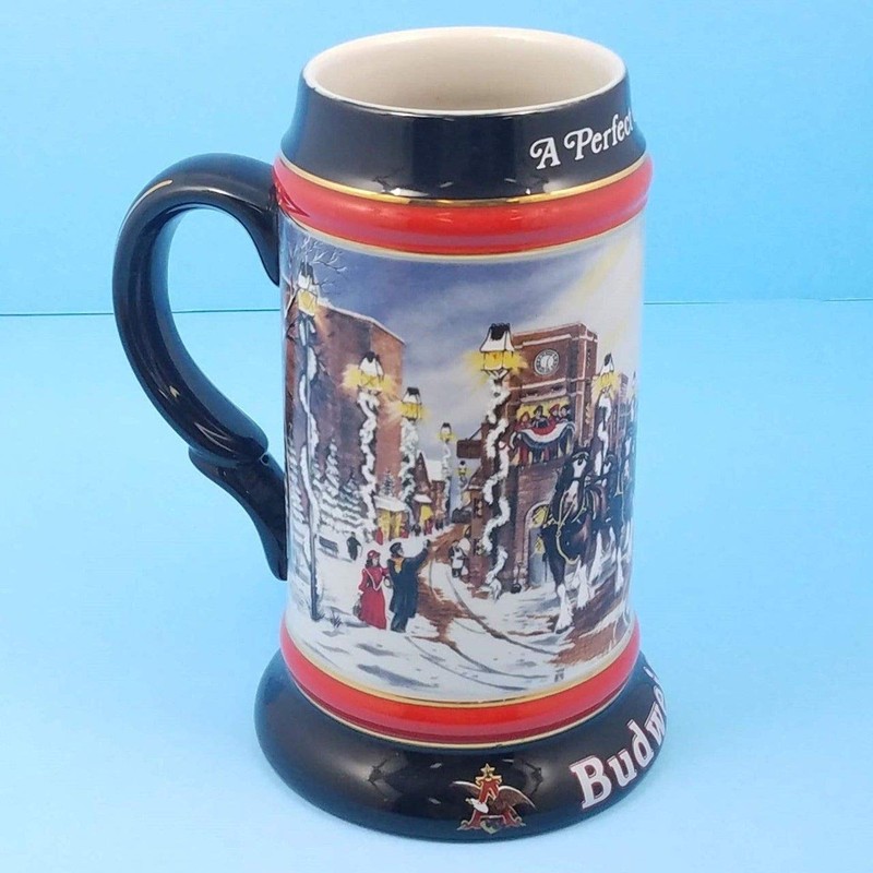 1992 BUDWEISER A PERFECT CHRISTMAS HOLIDAY STEIN NEW by Budweiser