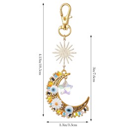 COGCHARGER 1 Pieces Star Moon Bag Charms Keychain Purse Accessories Charms Devil's Eye Cute Glass Beads Pendants for Women Handbag DIY Supplies