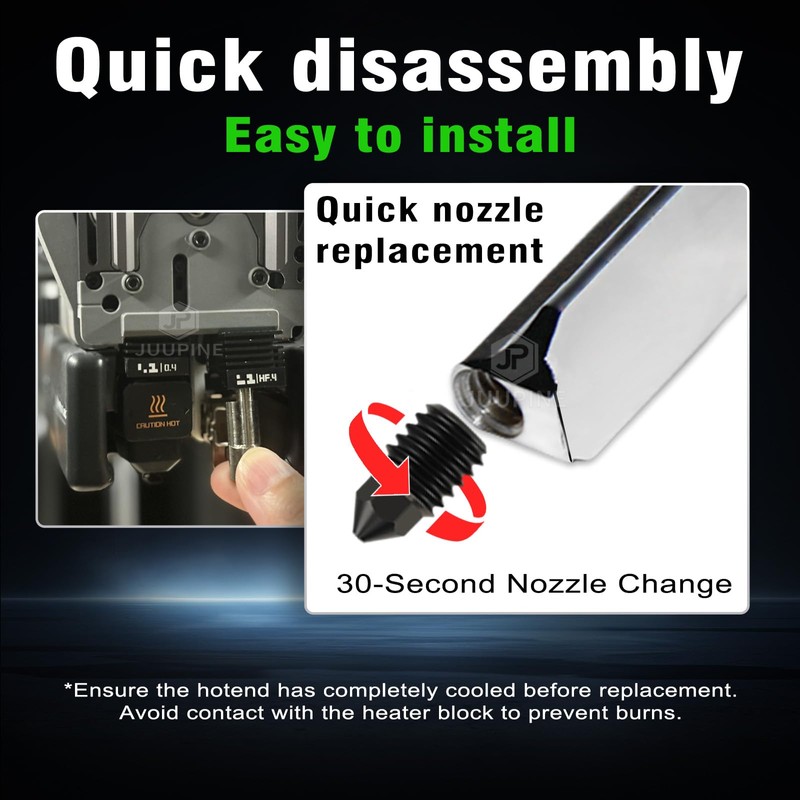 Upgraded for Bambu Lab H2S/H2D Hotend 0.4MM Quick Detachable Nozzle