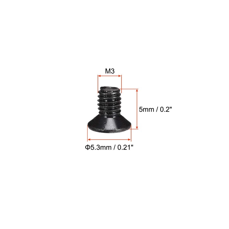 sourcing map M3 x 5mm Phillips Screw Fastener Black for