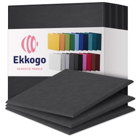 Ekkogo Ekkogo Acoustic Panels 12-Pack Soundproof Wall Panels 12"X12"X0.4" Sound Panels High Density Sound Dampening Panels - [Dark Gray Square]