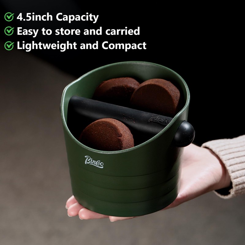 Espresso Knock Box, 4.5 Inch Coffee Ground Knock Box,Shock-Absorbent Barista