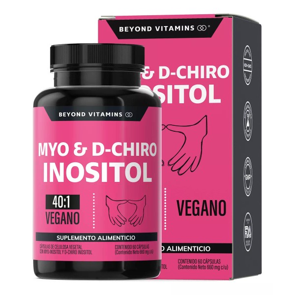 Beyond Vitamins Myo Y D-chiro Inositol Puro - 100% Vegano - 60 Cápsulas