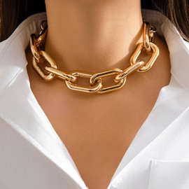 Chunky Gold Necklace Statement Choker Necklaces Gold Cuban Link Necklaces Chain Fashion Jewelry for Women