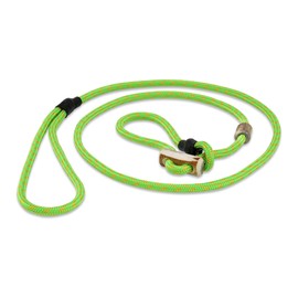 Dog Lead with Collar 6 mm, Moxon Lead, Slip Lead, Agility Lead with Pull Limit, Stag Horn Pull Stop, Various Lengths, Various Colours 3 (Signal Green, 130 cm)