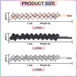 Pack of 6 Sparkling Rhinestone Hair Clips, Metal Hair Clips, Hairstyle Decorative Hair Clips, Elegant Hair Clips for Women, Hair Accessories for Women