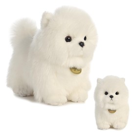 Pomeranian Plush, Puppy, Realistic, Super Cute, Dog, Pomeranian Body Pillow, Doll, Animal, Plush, Super Soft Plush, Realistic Cushion, Soft, Sleeping Pillow, Healing, White, Children, Comfortable, 6.3