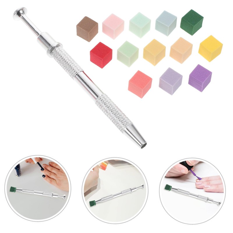 FOMIYES Professional Manicure Kit 1 Set Soft Nail Sponges Metal