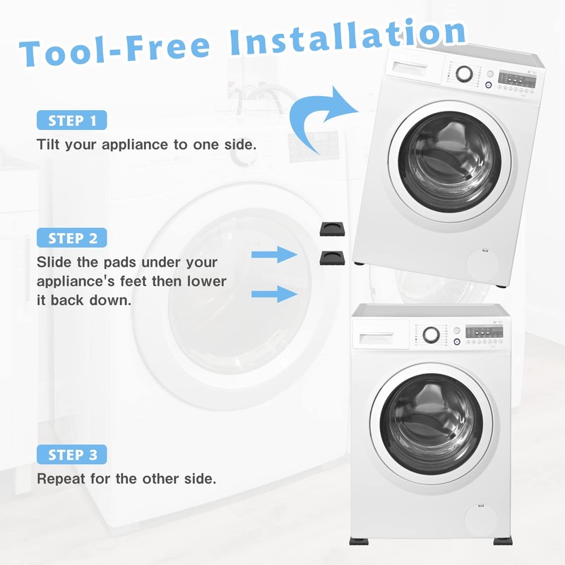 SEISSO Anti Vibration Pads for Washing Machine, Anti Vibration Pads