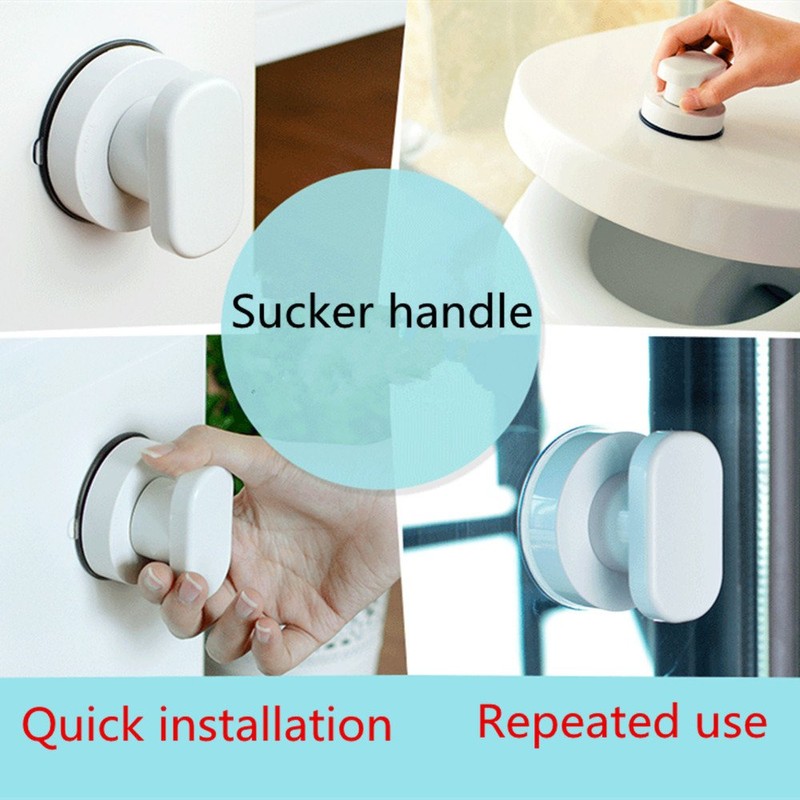 WANLIAN-Powerful Suction Cup Glass Mirror Door Handle, Refrigerator Drawer Bathroom
