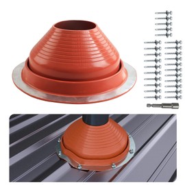 Benfar 7 High Temp Roof Boot Kit Metal Roofing Flashing Boots with Screws Silicone Flexible for Wood Stove Pipe OD 6" to 11" 1 Pack BR04