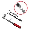 MacWork 1/2-Inch Drive Telescoping Ratchet, 72 Teeth Quick-Release, Reversible Flex