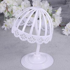 PRETYZOOM 2pcs Hat Display Stands, Table Standing Hollow-Out Hat Display Rack, Wig Holder, Kids Size (20cm)