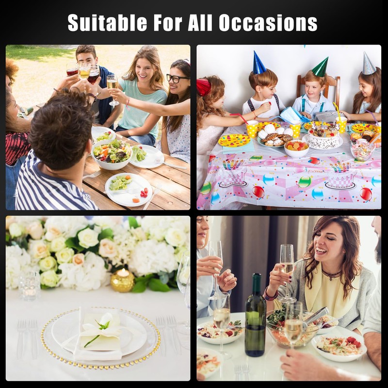 Plastic Forks 100 Pieces,6.7 Inch Reusable Plastic Forks Transparent and