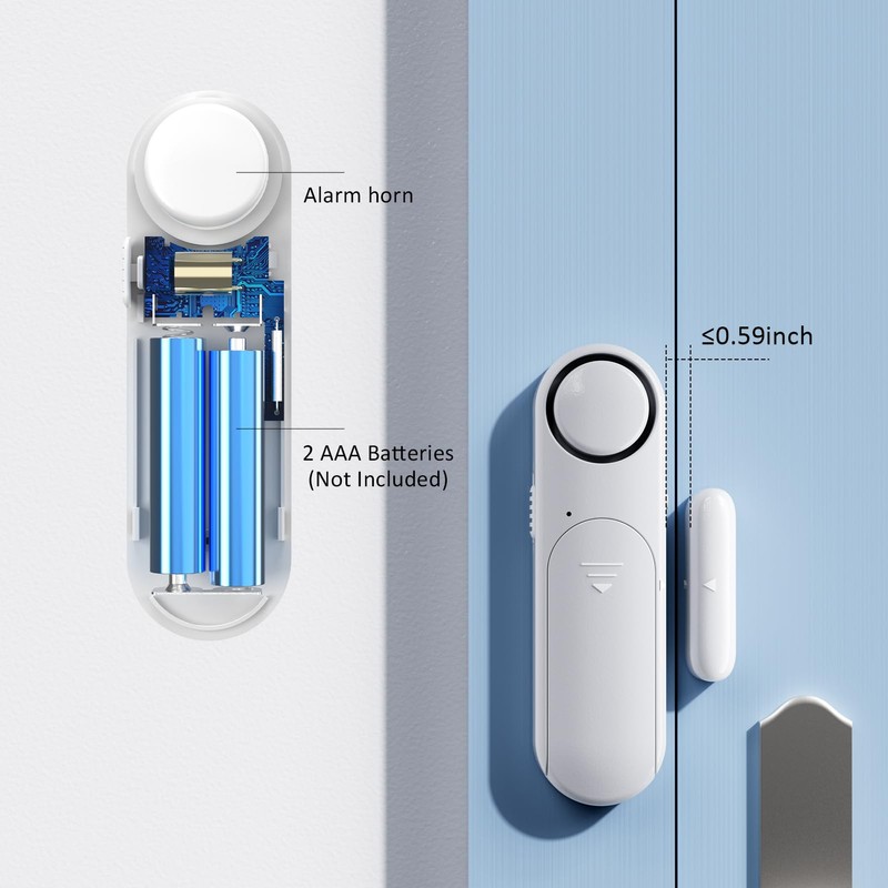 2-Pack Window and Door Alarms When Opened for Kids Safety/Dementia