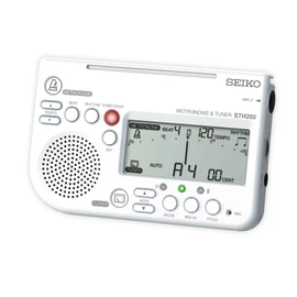 Seiko STH200WH Metronome Tuner, Loud Volume, Can Be Attached to Music Stands, Perfect for Brass Band, White