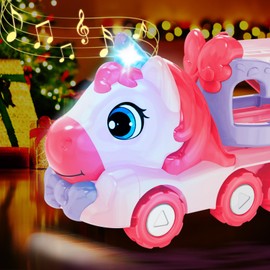 seveclotree Car Toy 2 Years Girls Boys, Toy from 2 Years Girls, 5-in-1 Truck Toy for Toddlers, Lights and Music, Gift for Girls Boys 3 4 5 6 Years