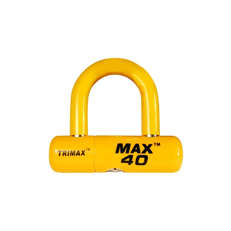 Trimax MAX40YL Motorcycle Disc U-Lock - Yellow with Yellow PVC