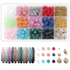 Starry Sky Resin Beads Jewelry Making Kit for Adults & Teens - 12 Colors Glitter Beads for Bracelets Making kit with Bead Spacers & Pendants for Bracelets, Necklace, DIY Crafts Jewelry Making Kit