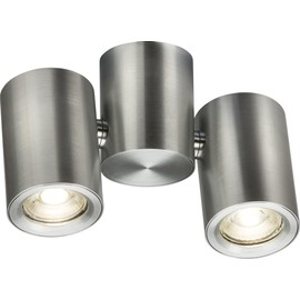 Knightsbridge Dee Twin Surface Adjustable Brushed Chrome Spotlight