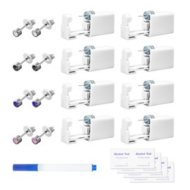 TAOJIANGYAOYAO 24 Pieces Disposable Ear At Home Piercing Kit, Ear Piercing Gun Kit, with 8 Ear Studs, 8 Self Piercing Guns, 8 Alcohol Pads, and 1 Mark Pen Included