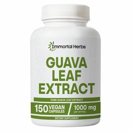 Immortal Herbs Guava Leaf Extract 1000mg 10:1 Extra Strength 150 Tablets Non-GMO and Gluten Free Guava Extract Capsules for Women and Men, 1 Count, 150 Tablets / Immortal Herbs 구아바 잎 추출물 1000mg 10:1 엑스트라 스트렝스 150알 비-GMO 및 글루텐 프리 구아바 추출 캡슐 여성 및 남성용, 1개, 150정