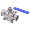 DERNORD 1.5" Sanitary Ball Valve Fits 1.5" Tri-Clamp Clover Stainless