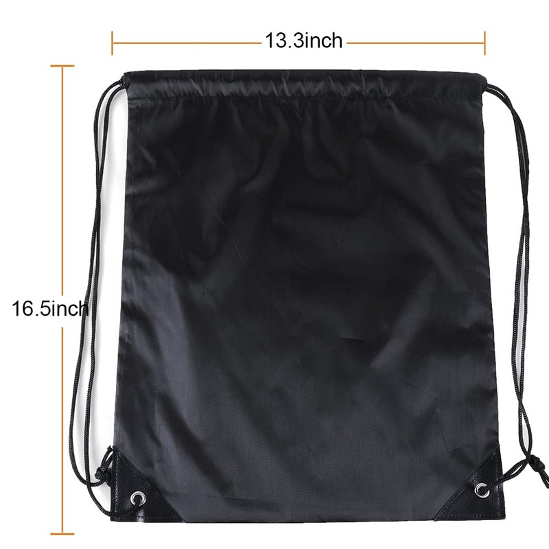 CODOBON Mochila con cordón a granel, bolsa de poliéster, Negro