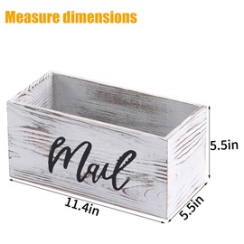 Mail Organizer Countertop White Mail Basket Key Holder Rustic Home Decor Mailbox